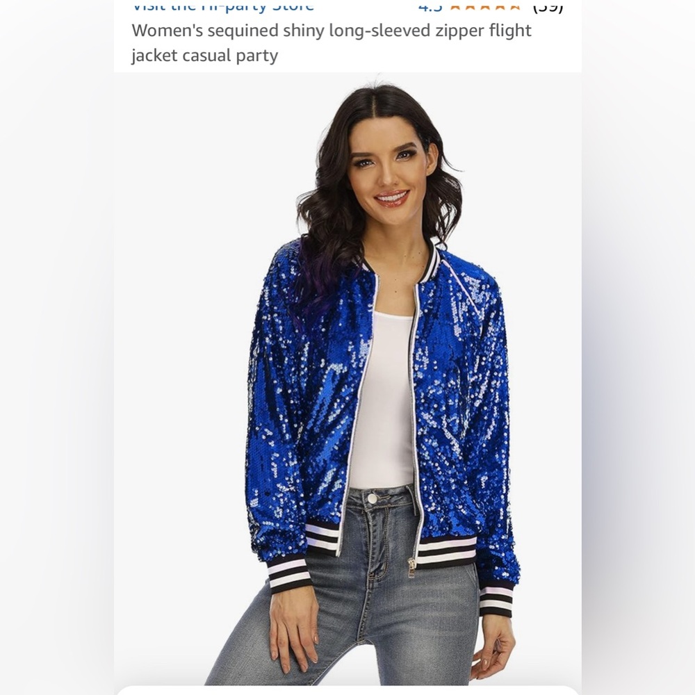 Blue sequin jacket